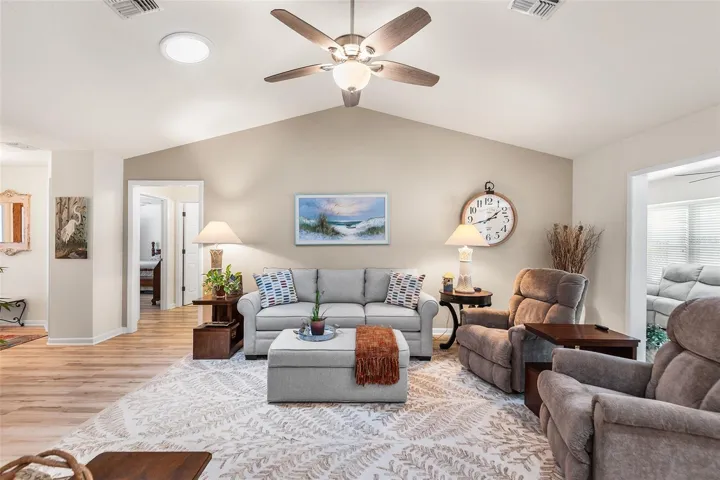 VIEW OF LIVING ROOM/GREAT ROOM FROM KITCHEN