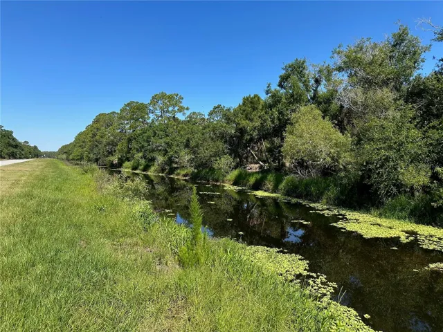 Canal along street at entrance