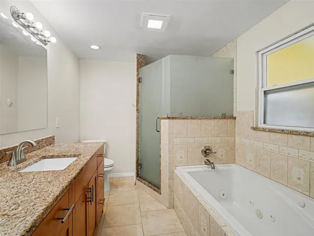 Primary Bathroom with garden tub and walk-in shower