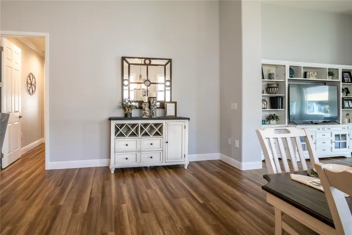 Space for dry bar or shelving