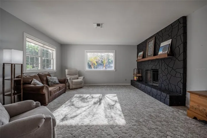 Formal Living Room with Wood-Burning Fireplace