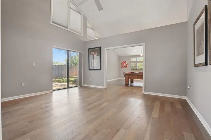 Dining Room w/ sliding doors to the side of the house