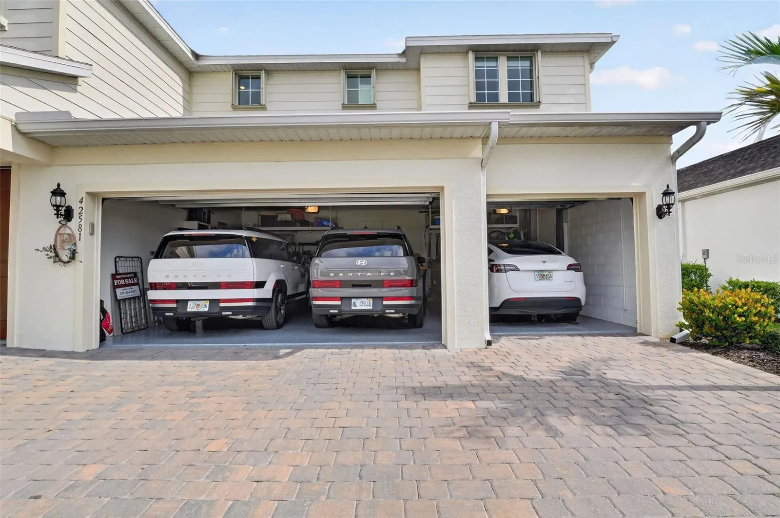 3 Car garage with electric car charging capabiity