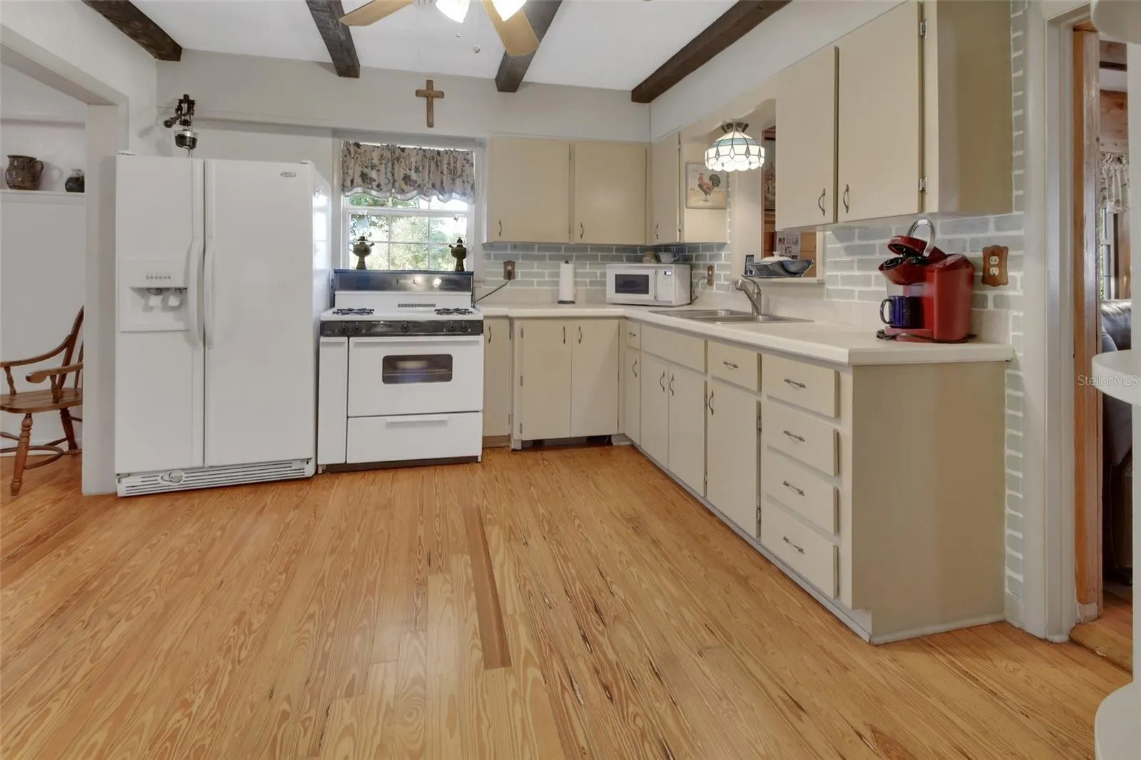 Kitchen with wood floor