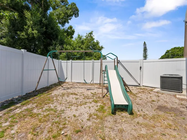 Corner of backyard, playground does not convey
