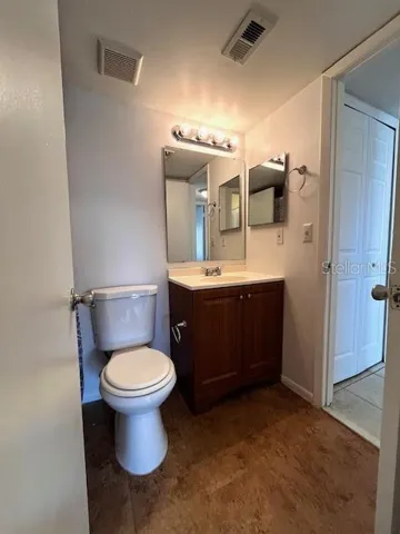 View of bathroom from bedroom