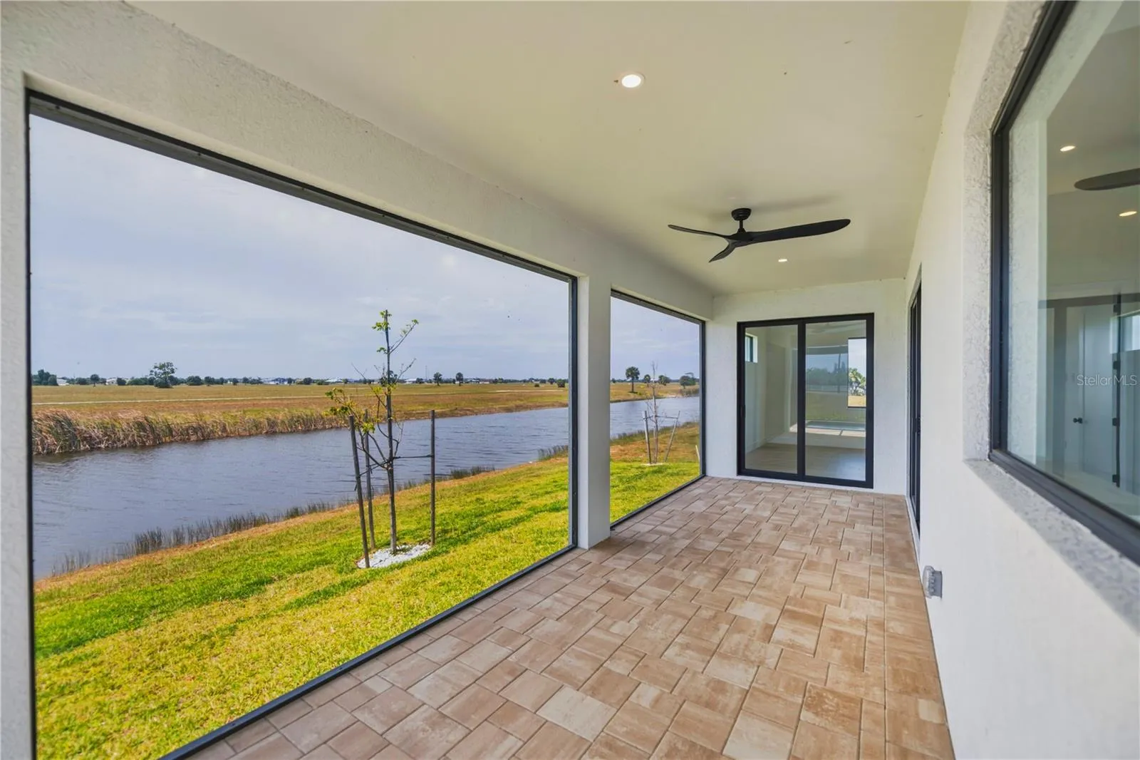 Huge Covered Lanai with Expansive Water Views.