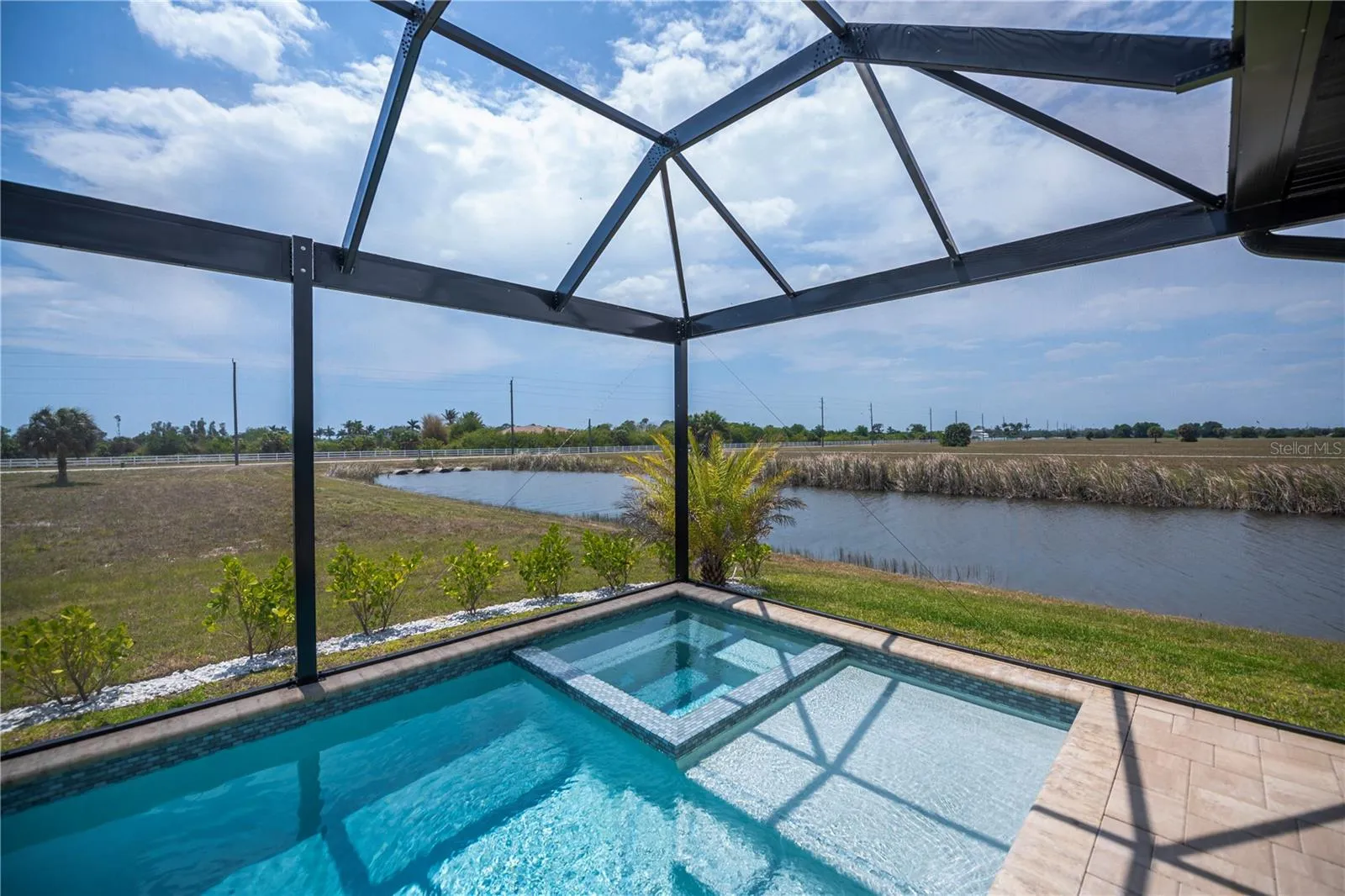 Screened Pool and Spa with Panoramic Water Views.