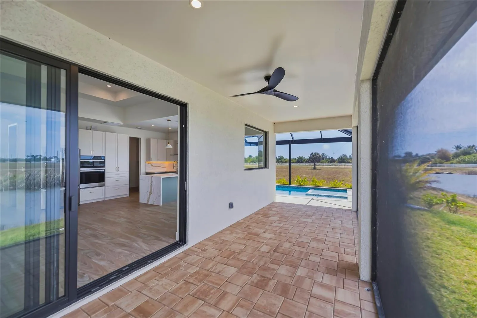 Huge Covered Lanai with expansive Water Views