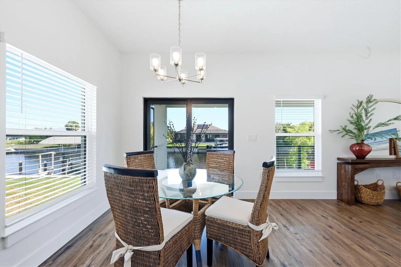 Dining area with sliders to your first floor balcony