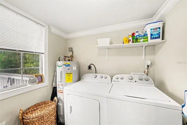 Inside laundry room.