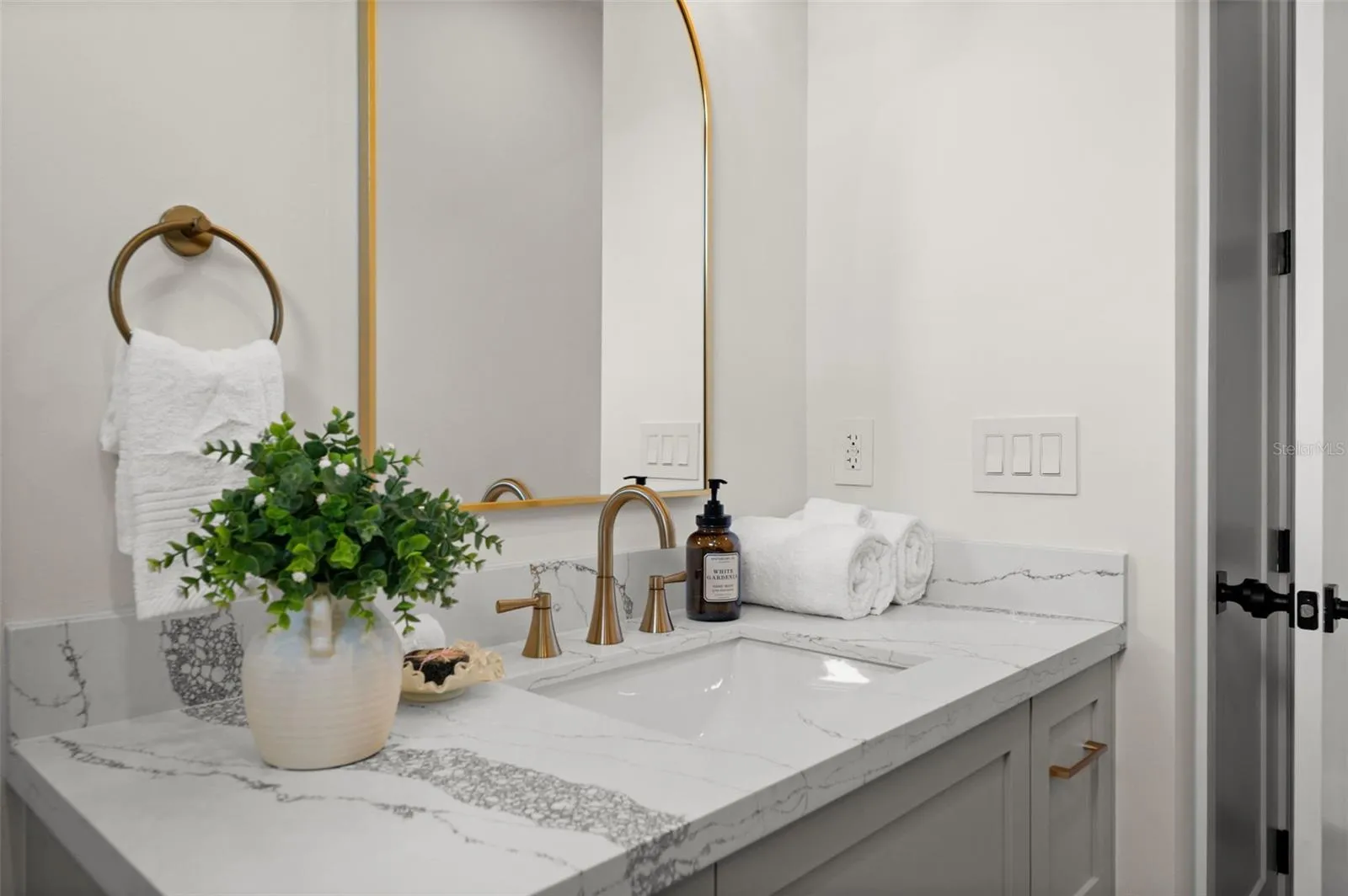 Guest Bathroom with Quartz Vanity.