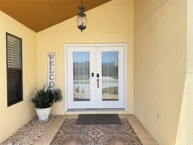 Covered front entry.