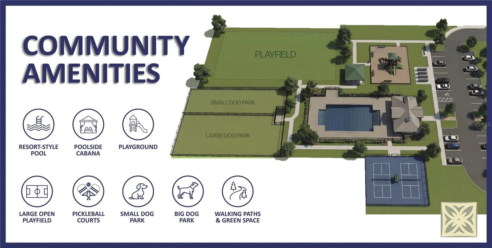 Virtual rendering of community amenities