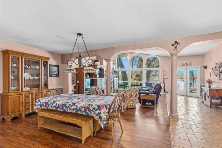 Magnificent open great room and dining area...