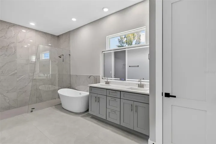 Primary Bathroom with Dual Sinks, Soaking Tub & Walk-in Shower