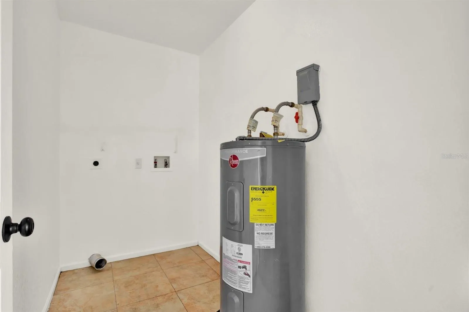 2016 water heater located in the laundry room