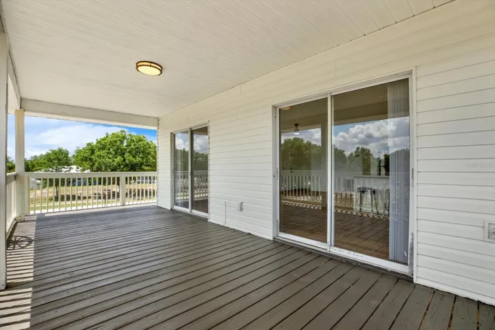 Sliding doors go into the living and kitchen area