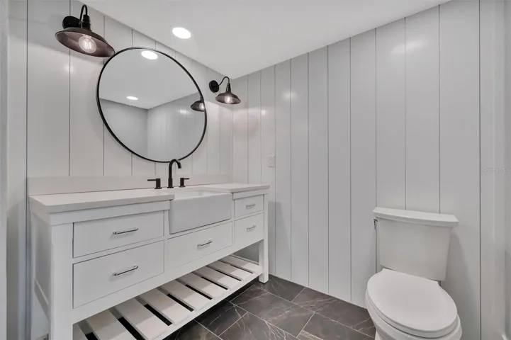 The half bathroom downstairs