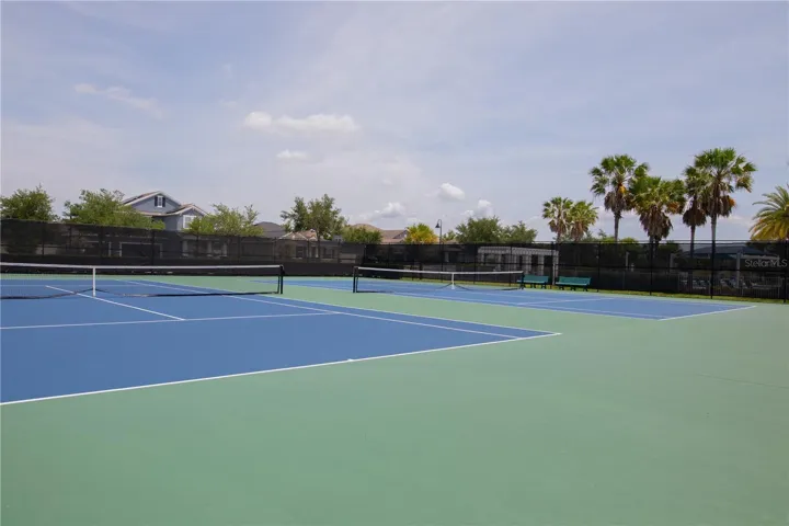 Community tennis court.