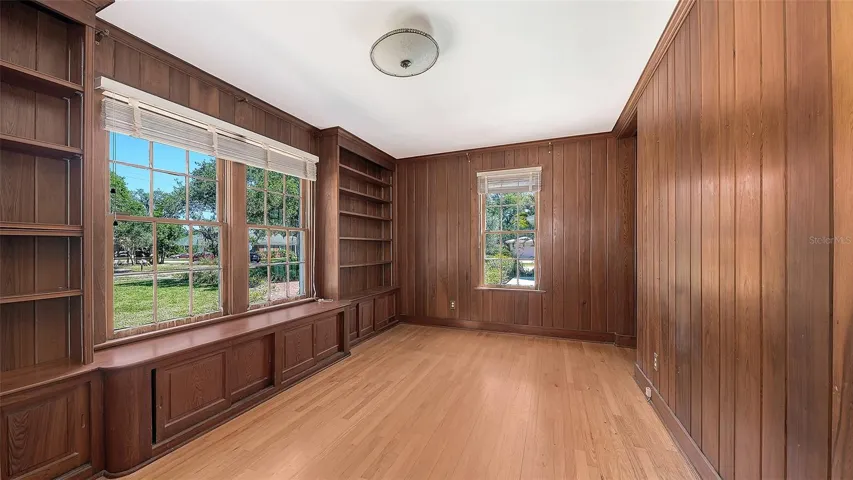 Gorgeous real wood paneling with built-ins