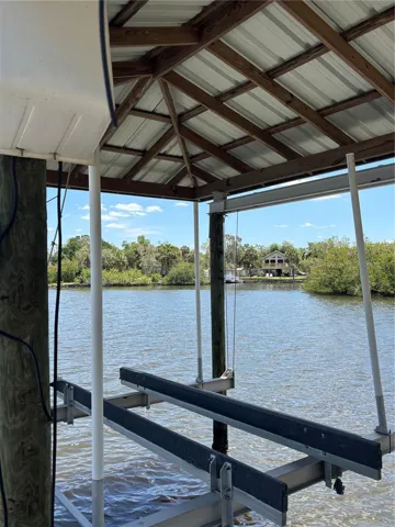 Covered boat dock.