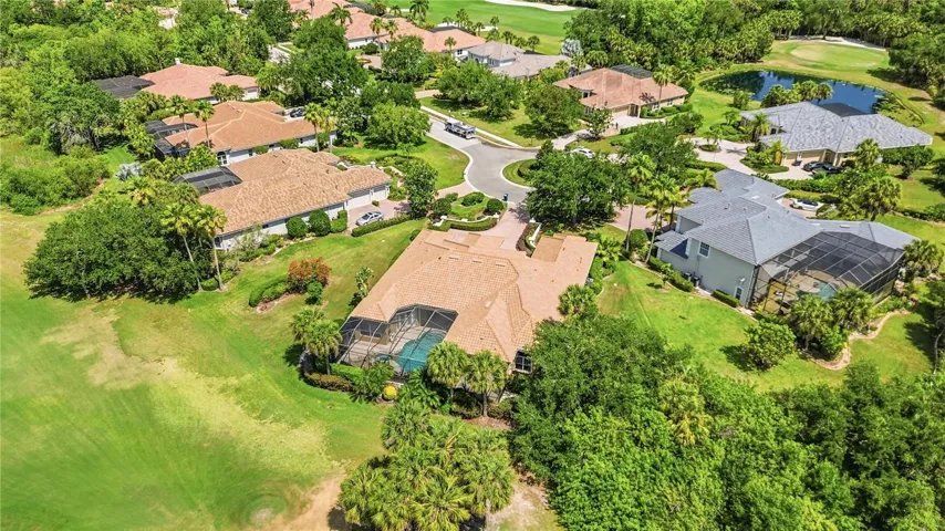 Elevated view of the cul-de-sac setting with neighbors kept comfortably out of sight.