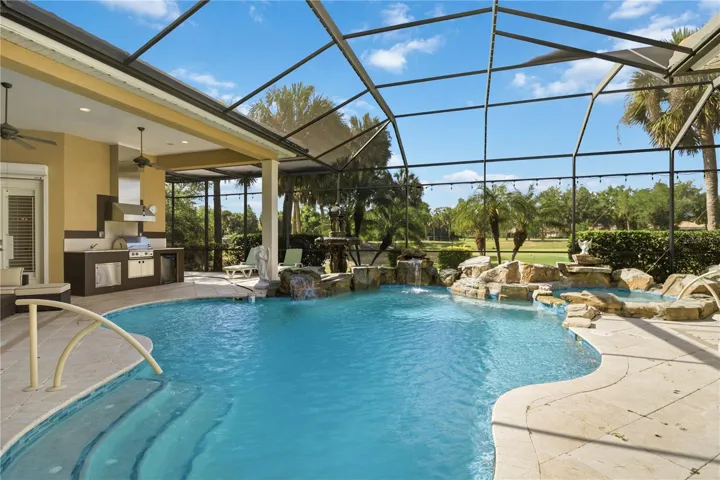 Private pool with golf course views and no rear neighbors.
