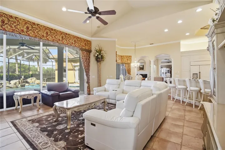 Bright family room opening to the lanai for effortless Florida living.