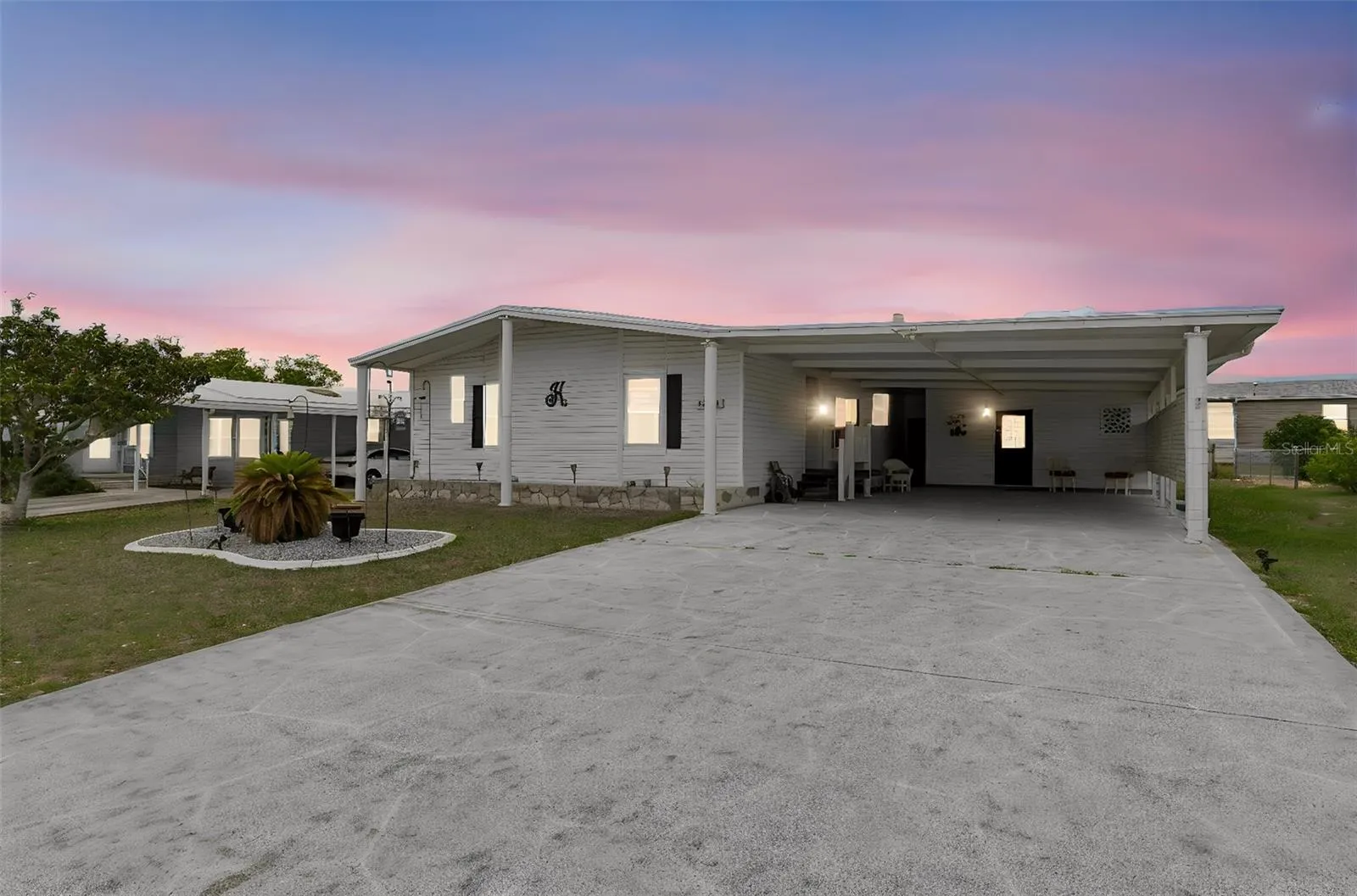 Front elevation sunset