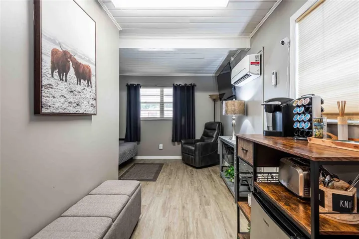 The in-law suite has a mini-split with space to make a kitchenette.