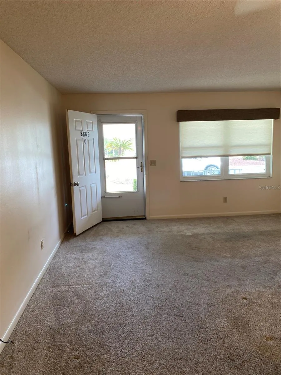Open living area from the front door