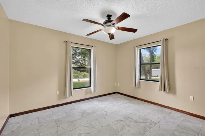 Owner's suite has pocket door.