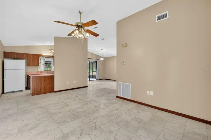 Tile flooring throughout the home offers a clean, stylish look with easy maintenance.