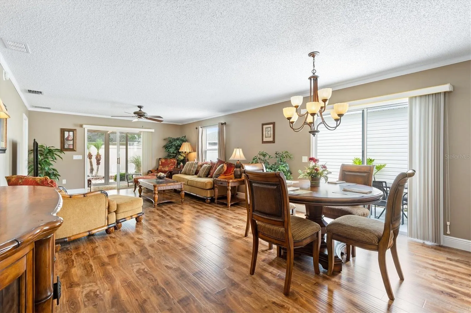 DINING AND LIVING ROOM COMBO LOOKING TOWARDS LANAI