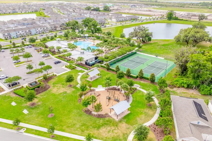 Aerial view of the community amenities.
