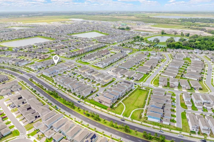 Aerial view of the home and Community.