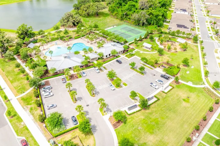 Aerial view of the community amenities.