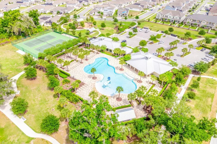 Aerial view of the community amenities.