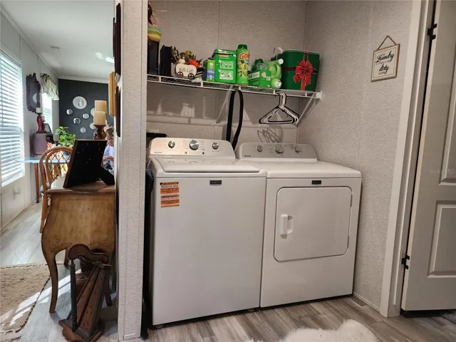 Inside laundry area