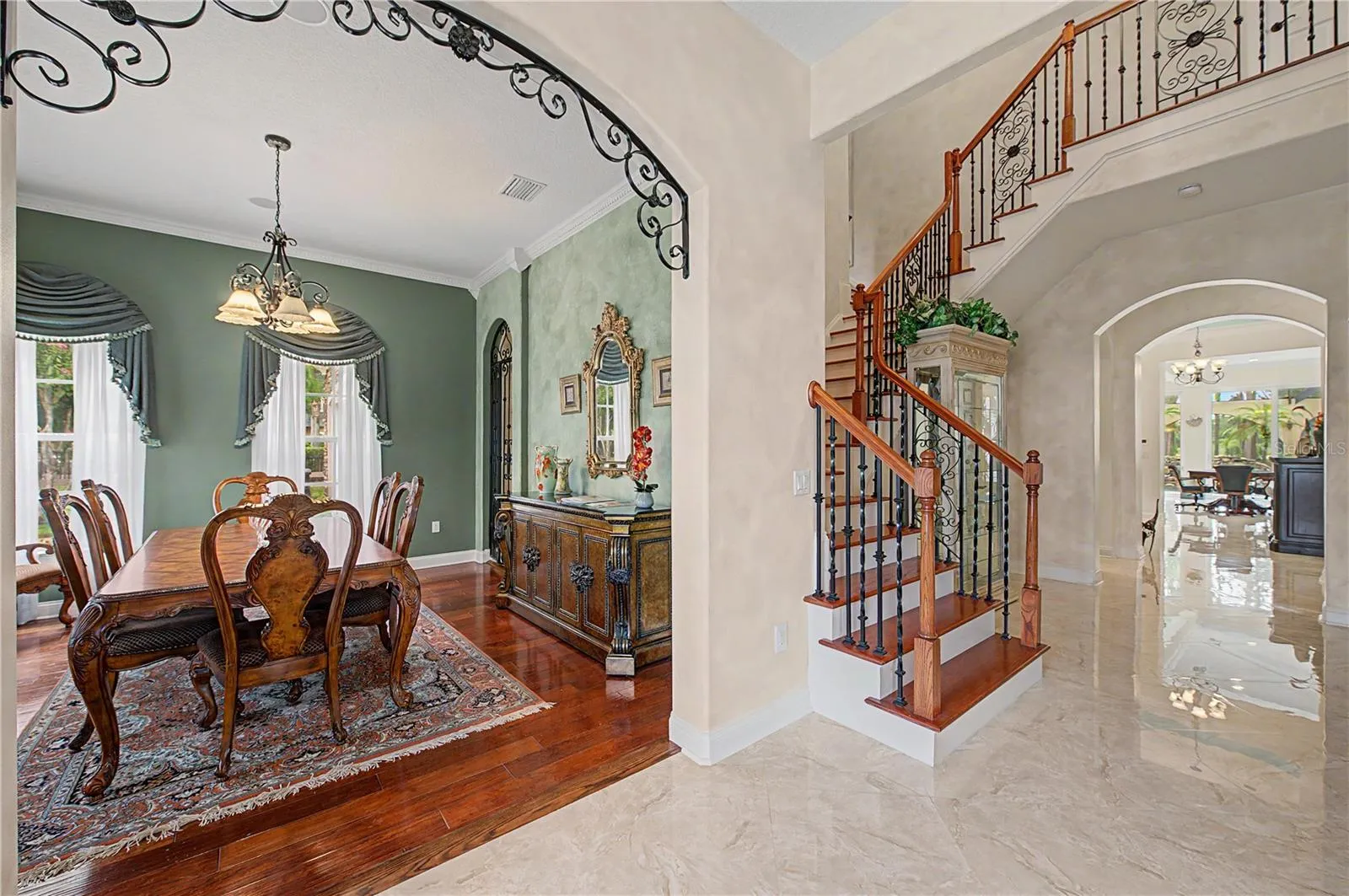Beautiful Foyer with Dining Room off the Foyer and Butler Access to the Kitchen
