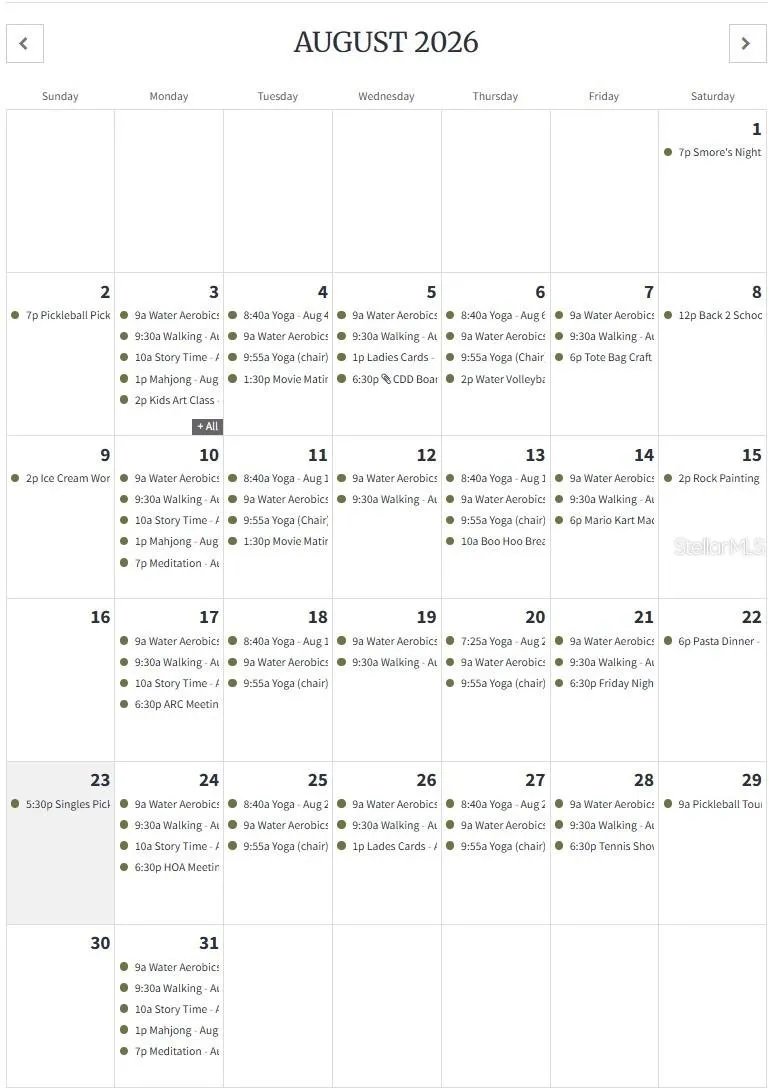 List of Community Events