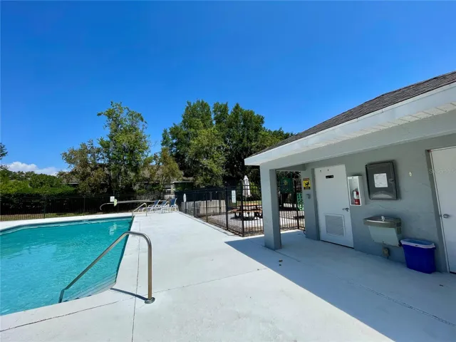 Community pool and restrooms