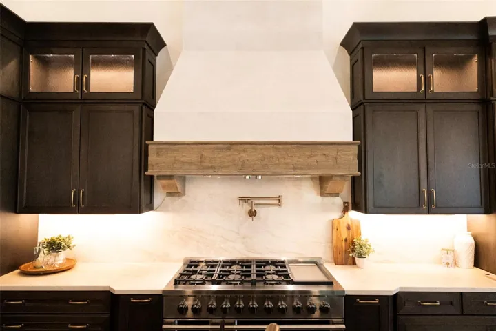 Gas range, custom hood