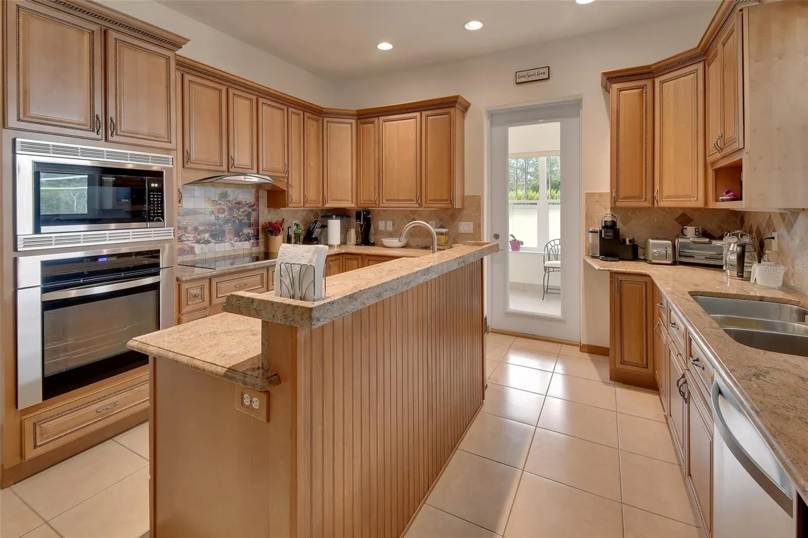 Kitchen with exit door