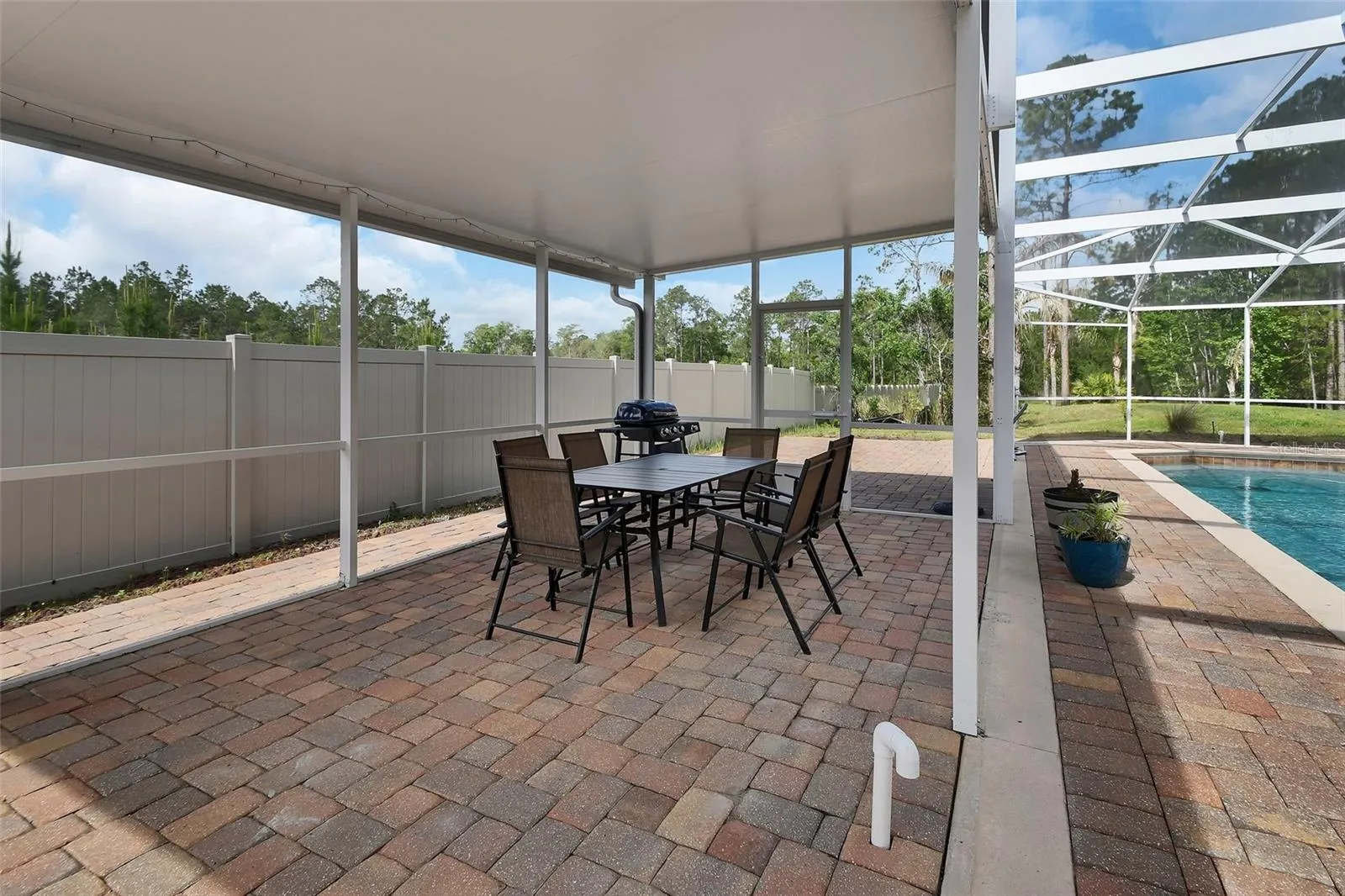 Screened in covered area