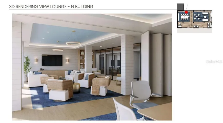 440 North Building - 3D Rendering Lounge