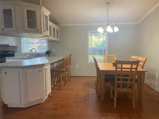 Breakfast bar adds plenty of eating area when you're on the go, with the dining room large enough for family gatherings.