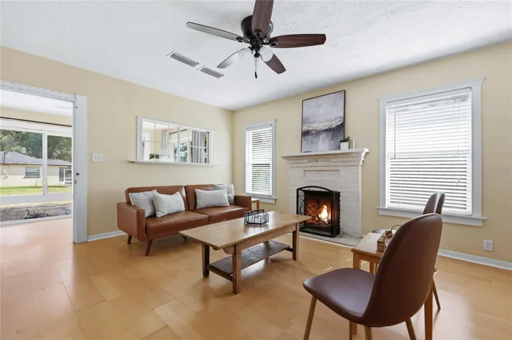 Cozy fireplace