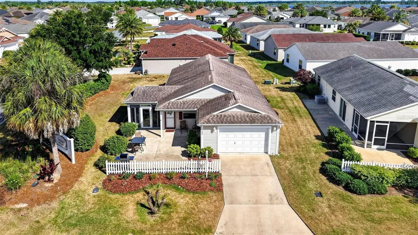 Aerial Front Elevation with Large Corner Lot and Privacy Landscaping